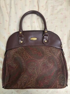 Victorinox Brown Paisley Dome Tote with Leather Trim